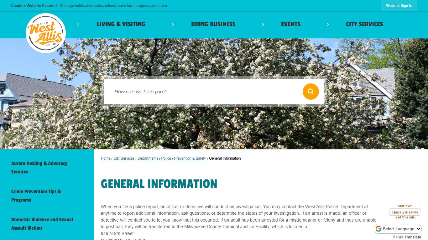 General Information | West Allis, WI - Official Website